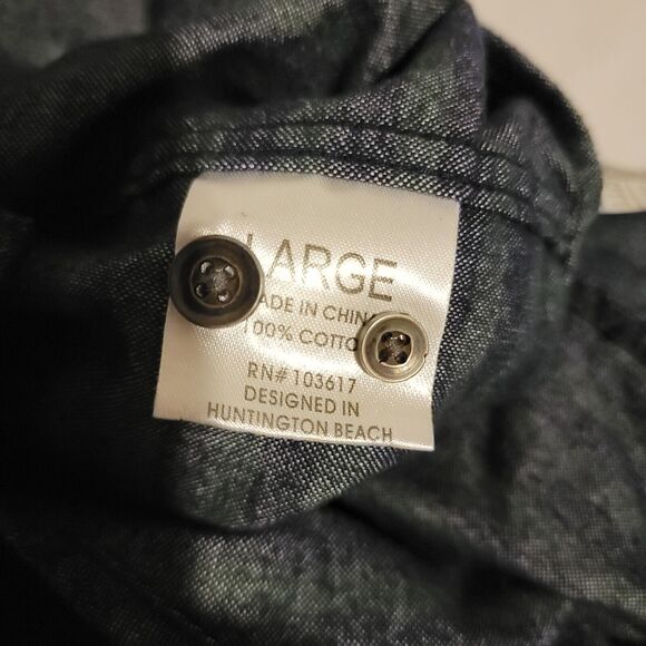 Mens Flannel Shirt Size Large Modern Slim Fit Striped Button Up - Picture 3 of 7